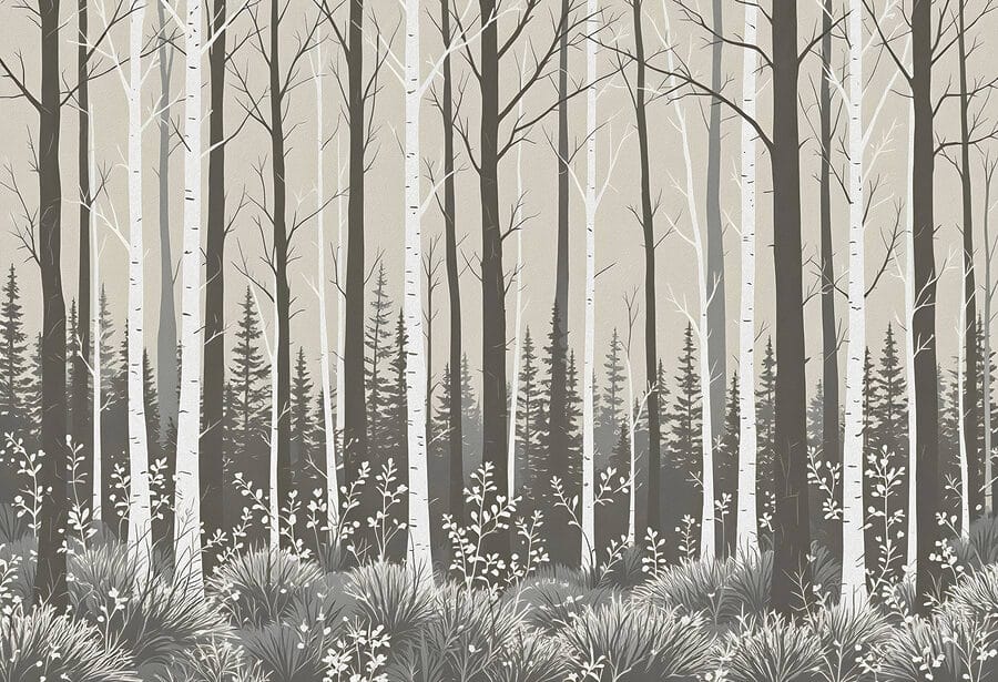 Forêt d'arbres et de buissons Forêt d'arbres et de buissons