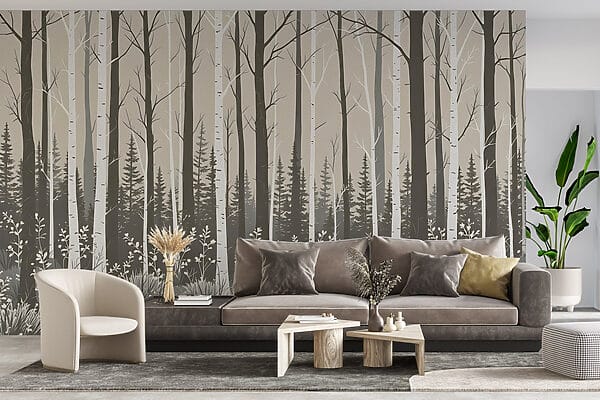 Forêt d'arbres et de buissons Forêt d'arbres et de buissons