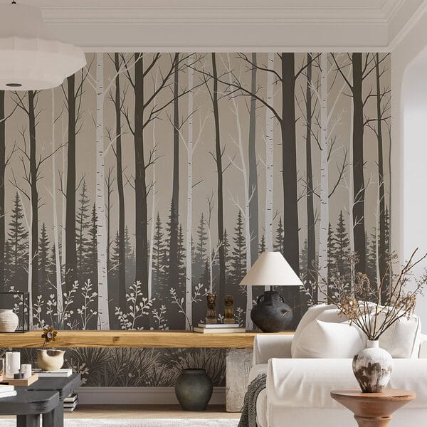 Forêt d'arbres et de buissons Forêt d'arbres et de buissons