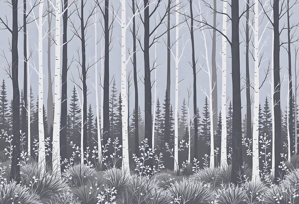 Forêt d'arbres et de buissons Forêt d'arbres et de buissons