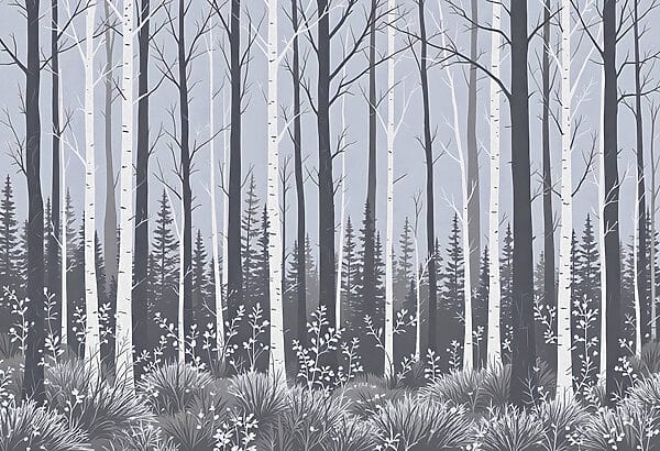 Forêt d'arbres et de buissons Forêt d'arbres et de buissons