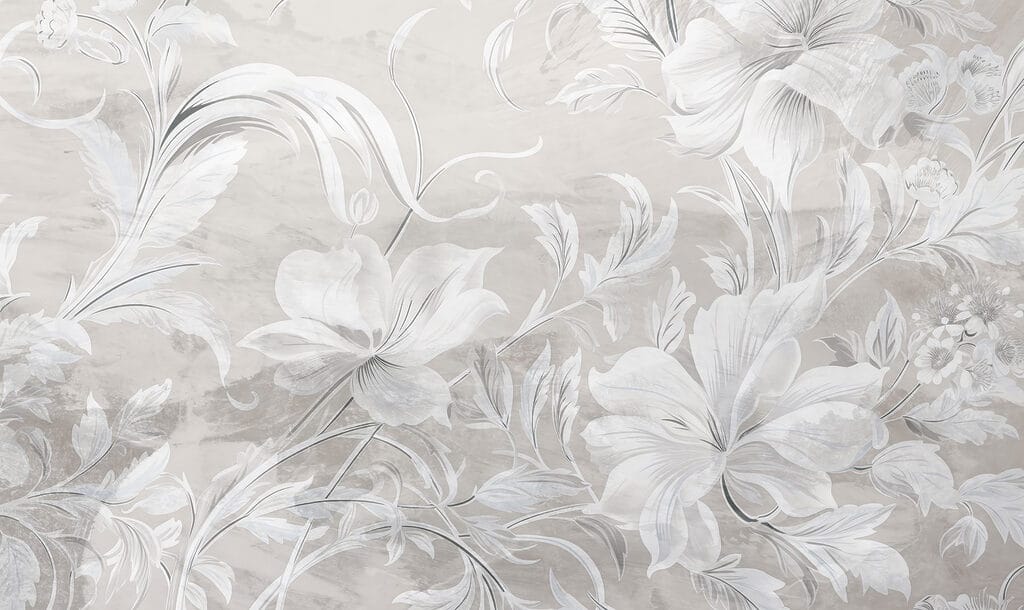 Motif floral blanc et gris Motif floral blanc et gris