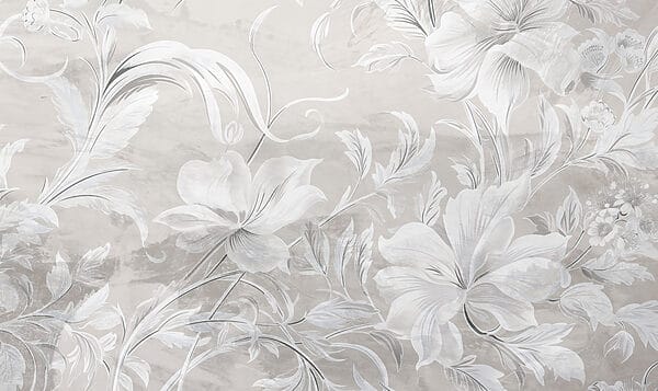 Motif floral blanc et gris Motif floral blanc et gris
