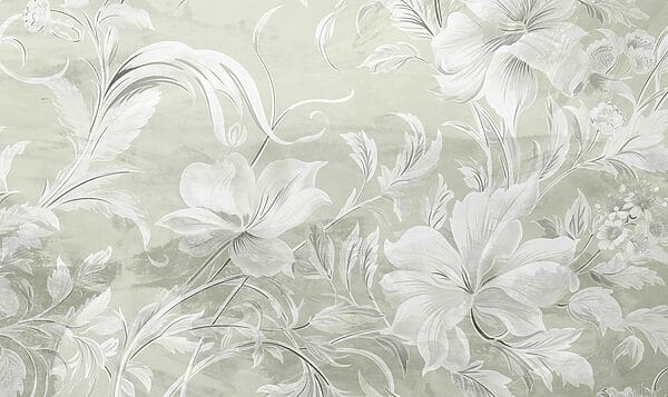 Motif floral blanc sur un mur Motif floral blanc sur un mur