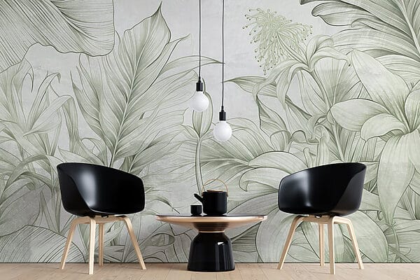 Des verts doux dans un motif botanique délicat Des verts doux dans un motif botanique délicat