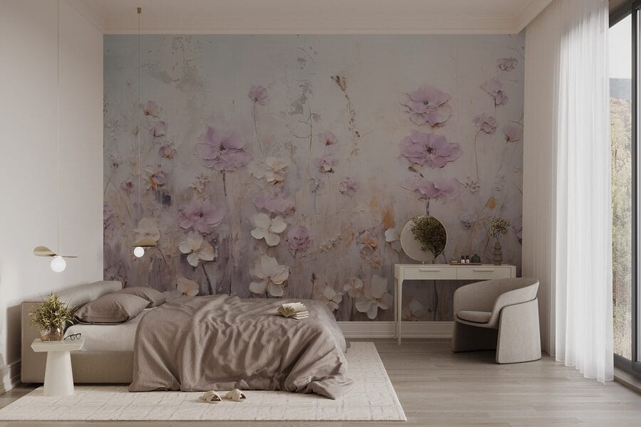Peinture de fleurs sur un mur