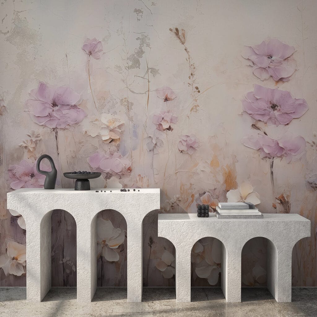 Painting of flowers on a wall