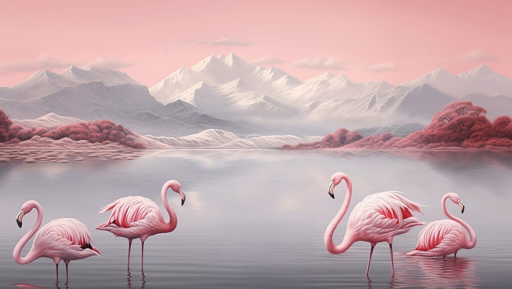 Deux flamants roses dans l'eau Deux flamants roses dans l'eau