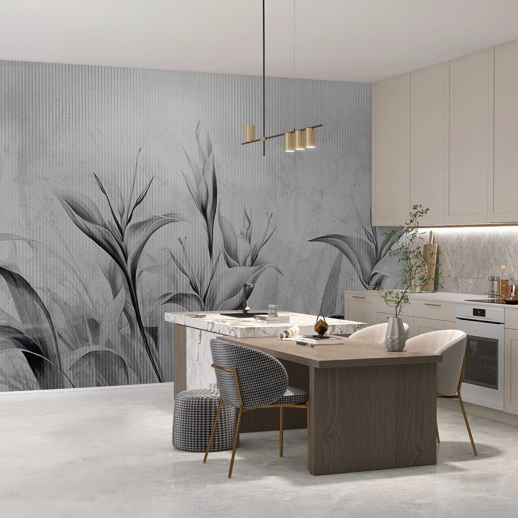 Black and white image of flowers