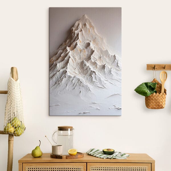 White mountain with snow