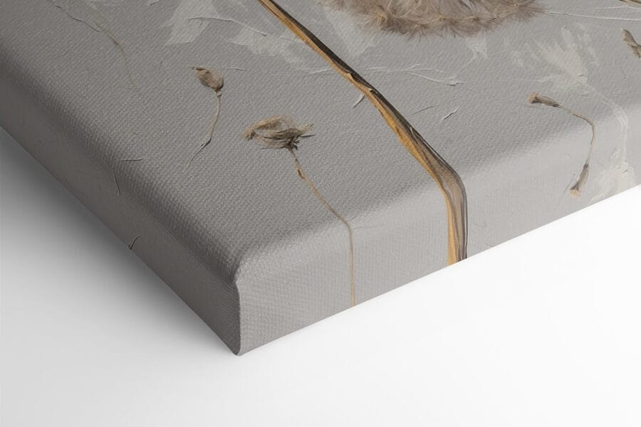 Peinture de pissenlits sur fond blanc
