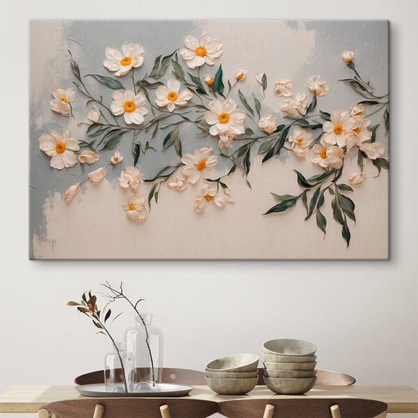 Fleurs blanches et feuilles vertes Fleurs blanches et feuilles vertes