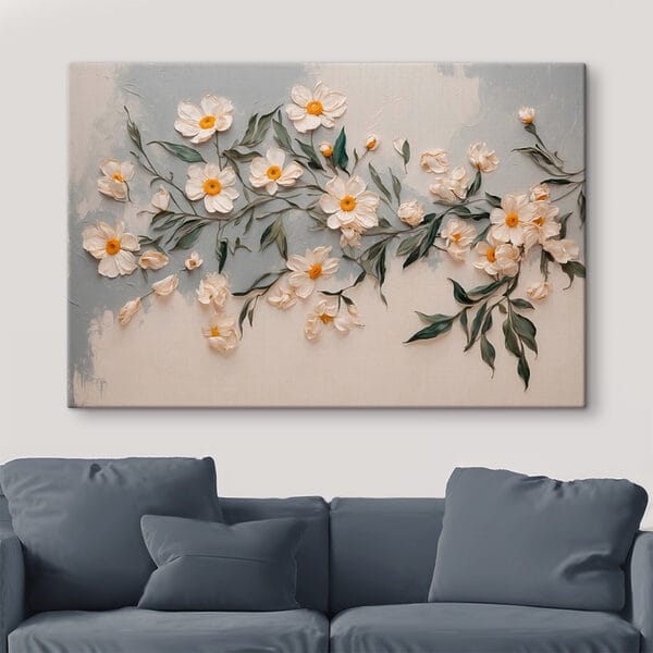 Fleurs blanches et feuilles vertes Fleurs blanches et feuilles vertes