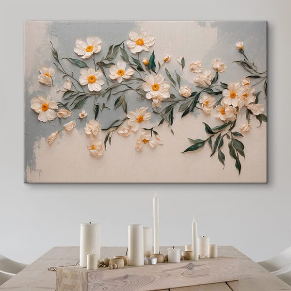 Fleurs blanches et feuilles vertes Fleurs blanches et feuilles vertes