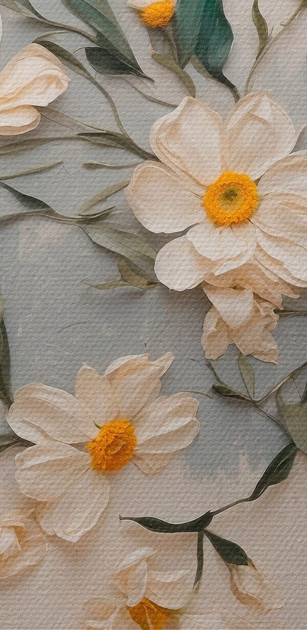 Fleurs blanches et feuilles vertes Fleurs blanches et feuilles vertes