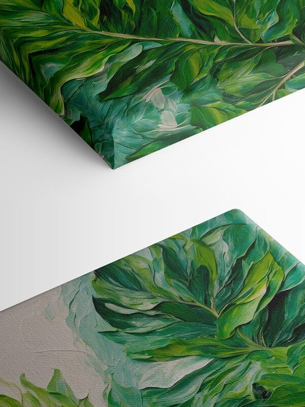 Peinture de feuilles sur une surface blanche Peinture de feuilles sur une surface blanche