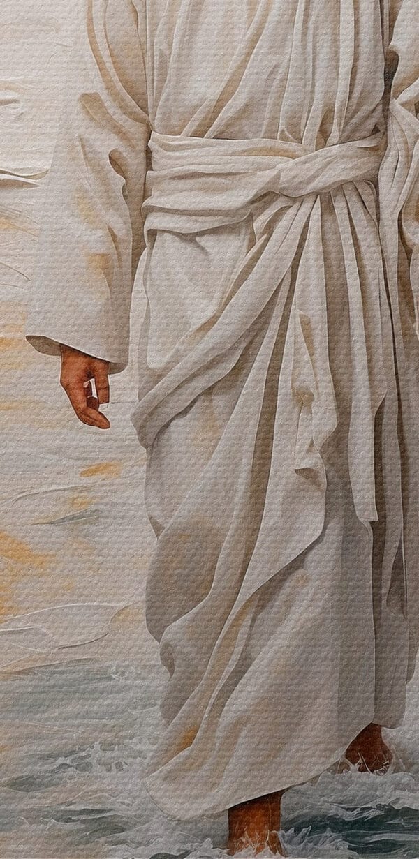 Peinture d'un homme en robe debout dans l'eau Peinture d'un homme en robe debout dans l'eau