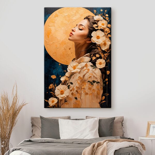 Femme avec des fleurs dans les cheveux Femme avec des fleurs dans les cheveux