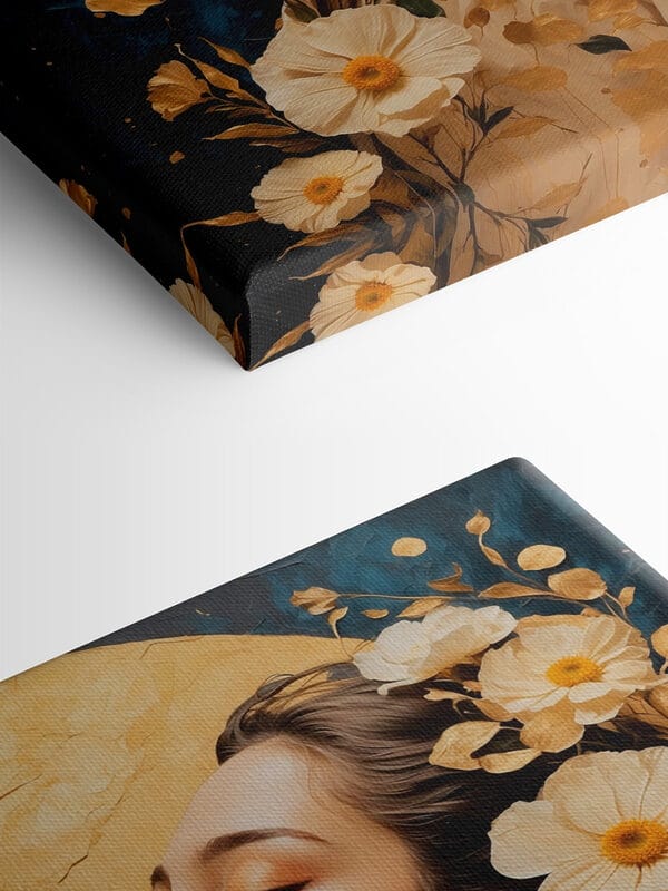 Femme avec des fleurs dans les cheveux Femme avec des fleurs dans les cheveux