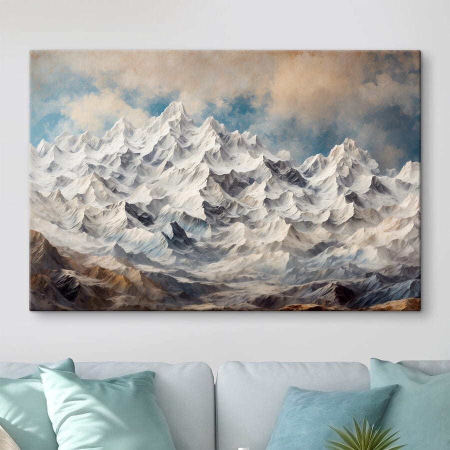 Chaîne de montagnes enneigées