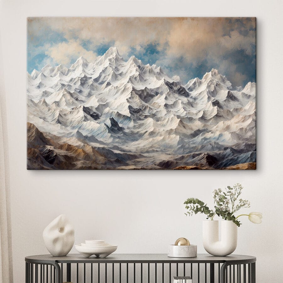 Chaîne de montagnes enneigées