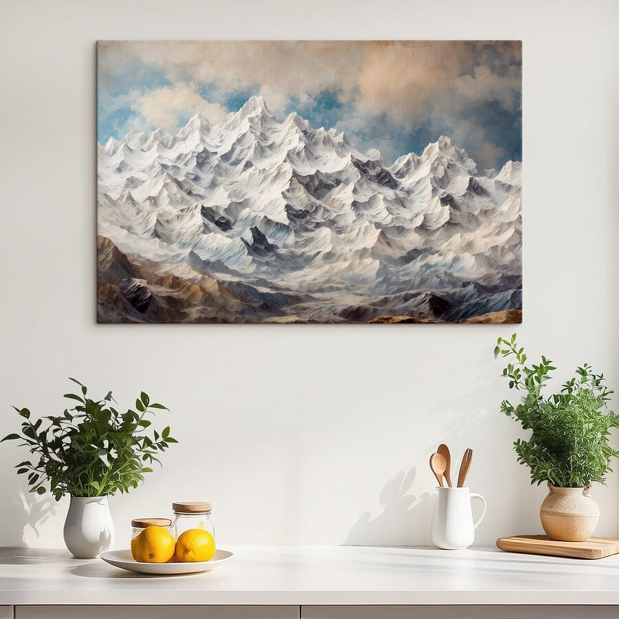 Chaîne de montagnes enneigées