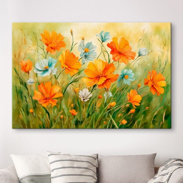 Peinture de fleurs orange et blanches Peinture de fleurs orange et blanches