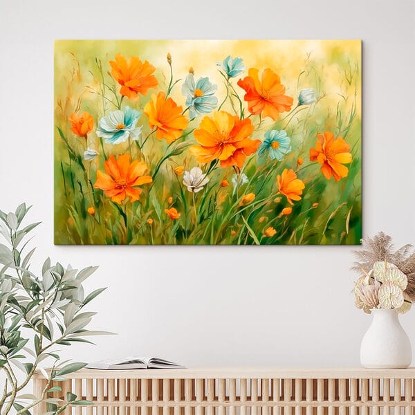 Peinture de fleurs orange et blanches Peinture de fleurs orange et blanches