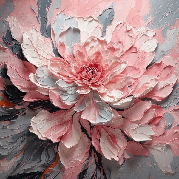 Fleur rose et grise Fleur rose et grise
