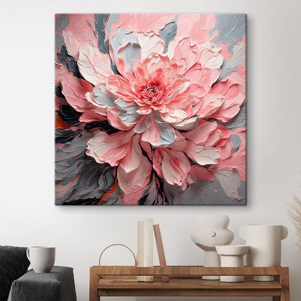 Fleur rose et grise Fleur rose et grise