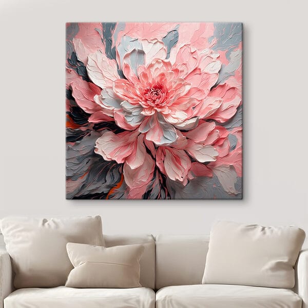 Fleur rose et grise Fleur rose et grise