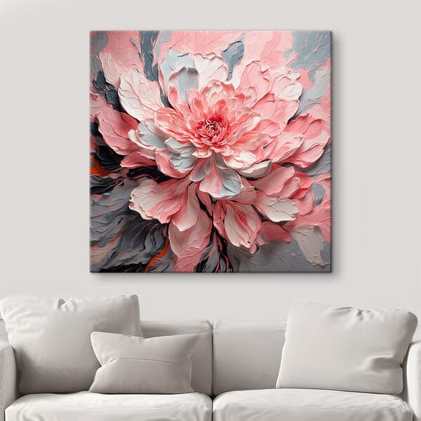 Fleur rose et grise Fleur rose et grise