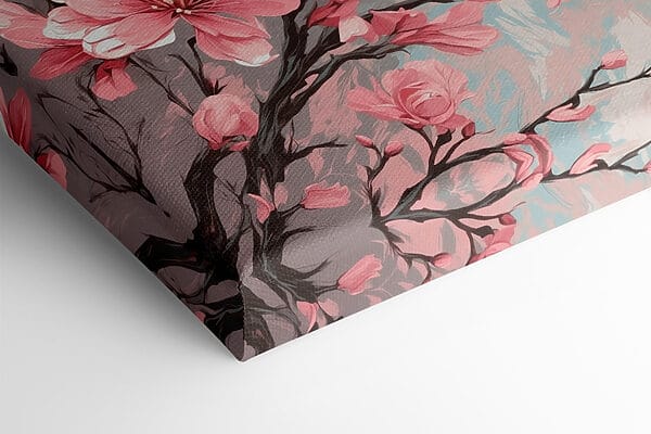 Peinture de fleurs roses sur une branche Peinture de fleurs roses sur une branche