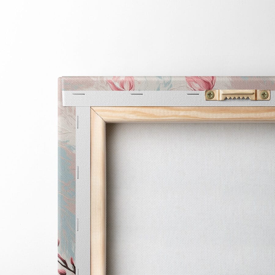 Peinture de fleurs roses sur une branche