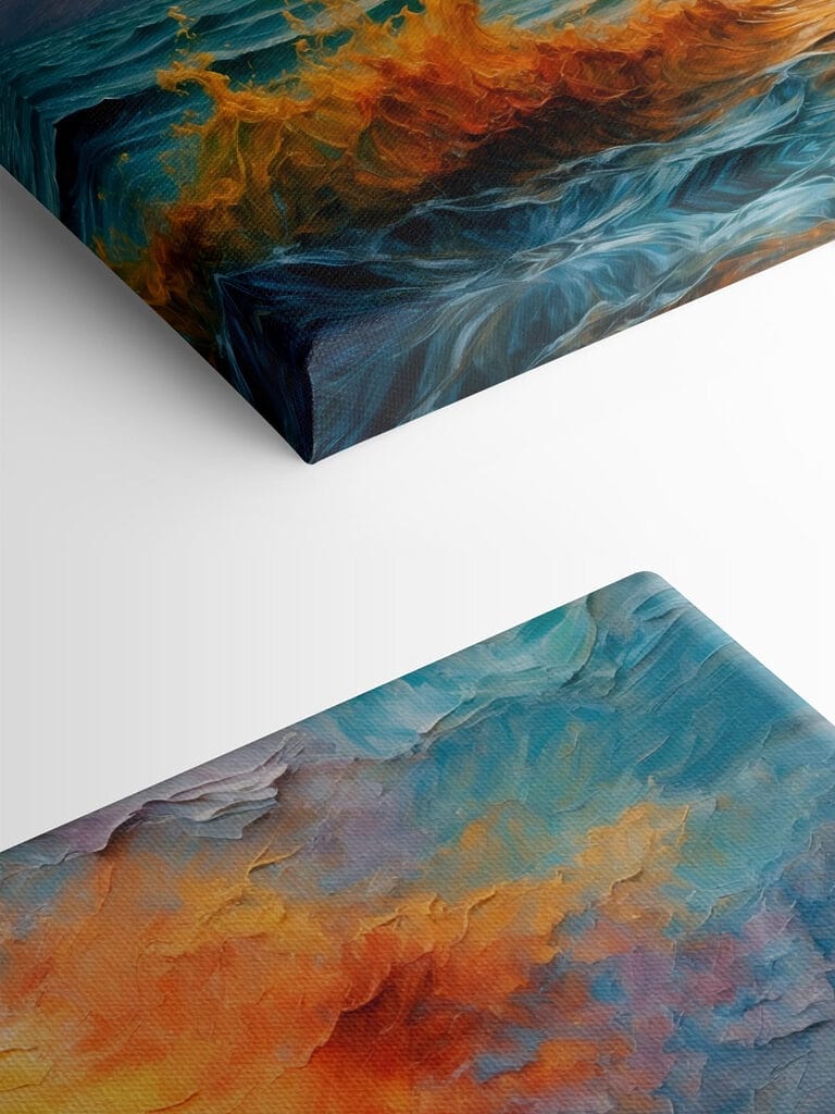 Painting of a sunset over a body of water