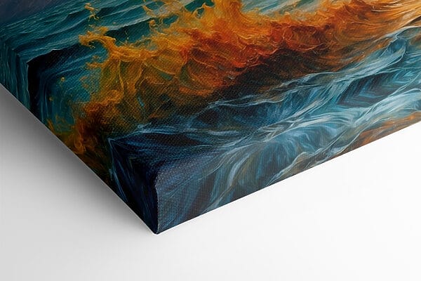 Peinture d'un coucher de soleil sur une étendue d'eau Peinture d'un coucher de soleil sur une étendue d'eau