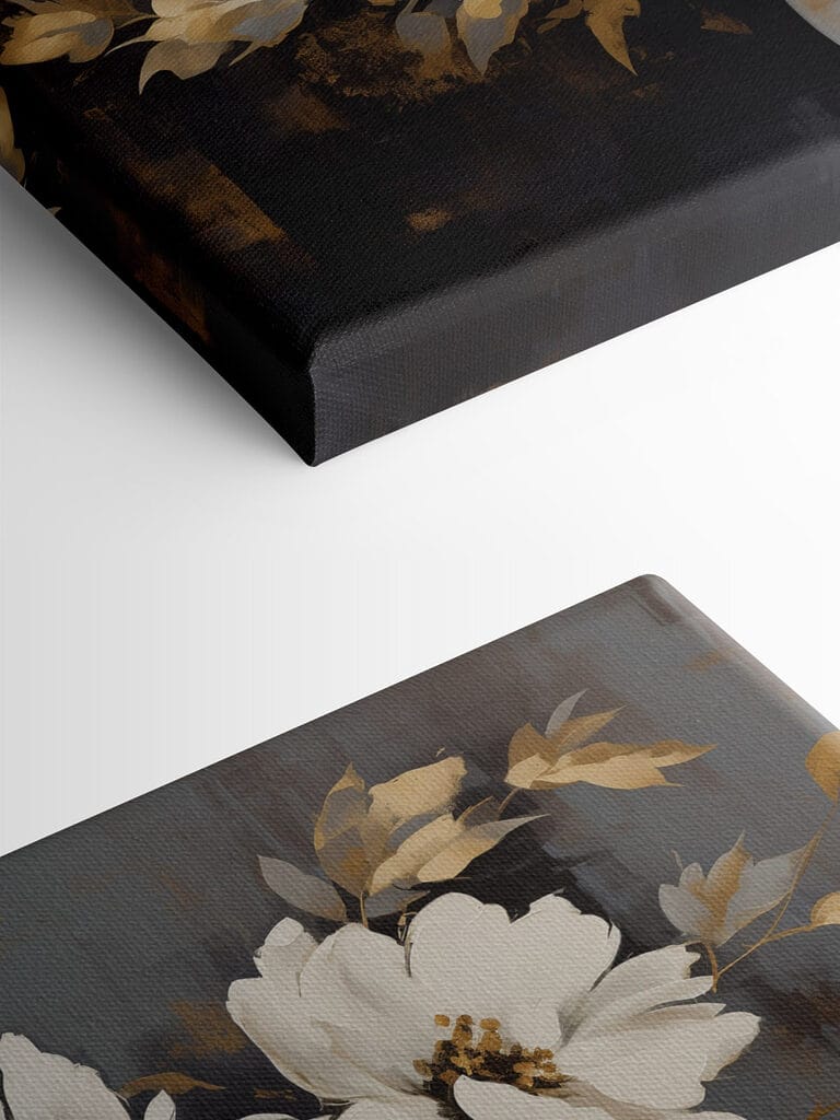 Painting of white flowers in a vase Painting of white flowers in a vase