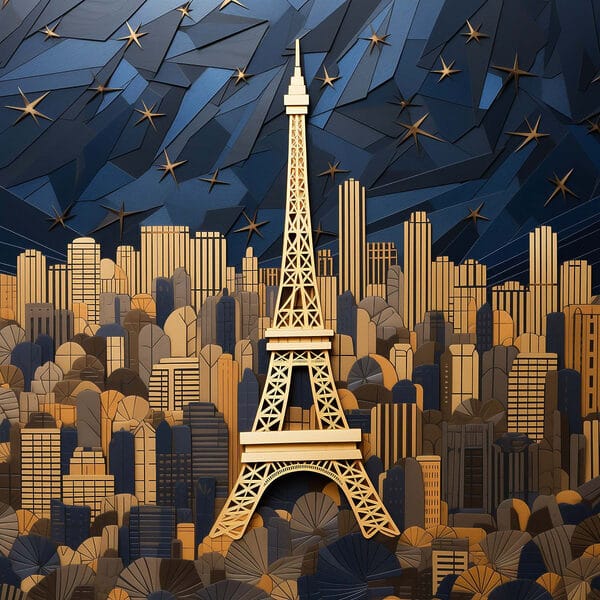 Tour Eiffel au milieu d'un paysage urbain Tour Eiffel au milieu d'un paysage urbain