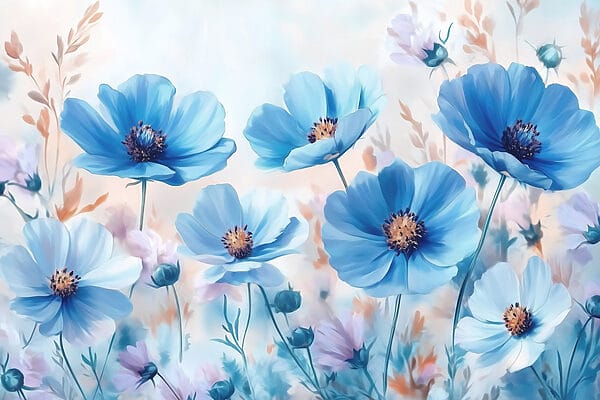 Groupe de fleurs bleues Groupe de fleurs bleues