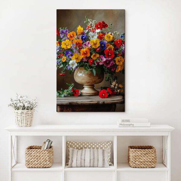 Vase avec fleurs colorées Vase avec fleurs colorées