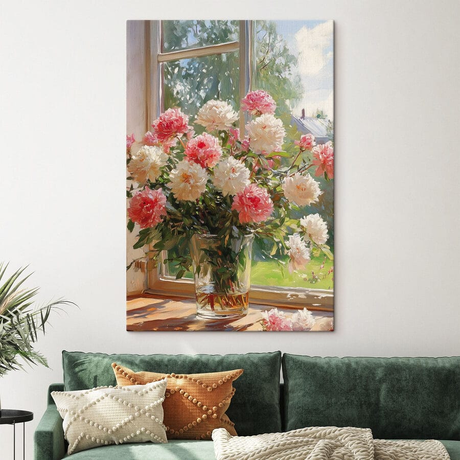 Vase de fleurs devant une fenêtre Vase de fleurs devant une fenêtre