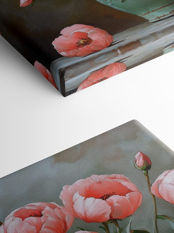 Peinture de fleurs roses dans un vase Peinture de fleurs roses dans un vase