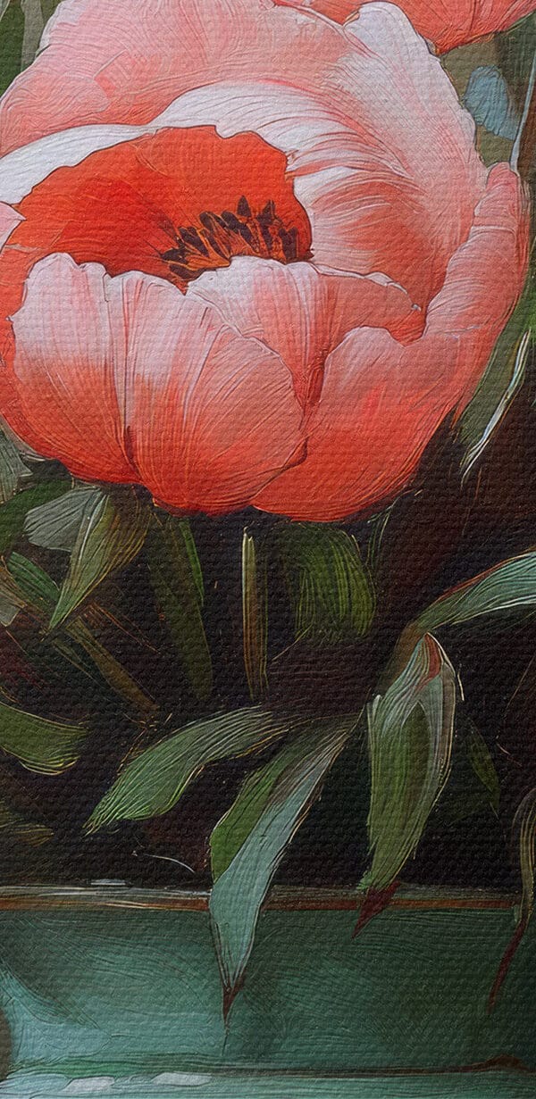 Peinture de fleurs roses dans un vase Peinture de fleurs roses dans un vase