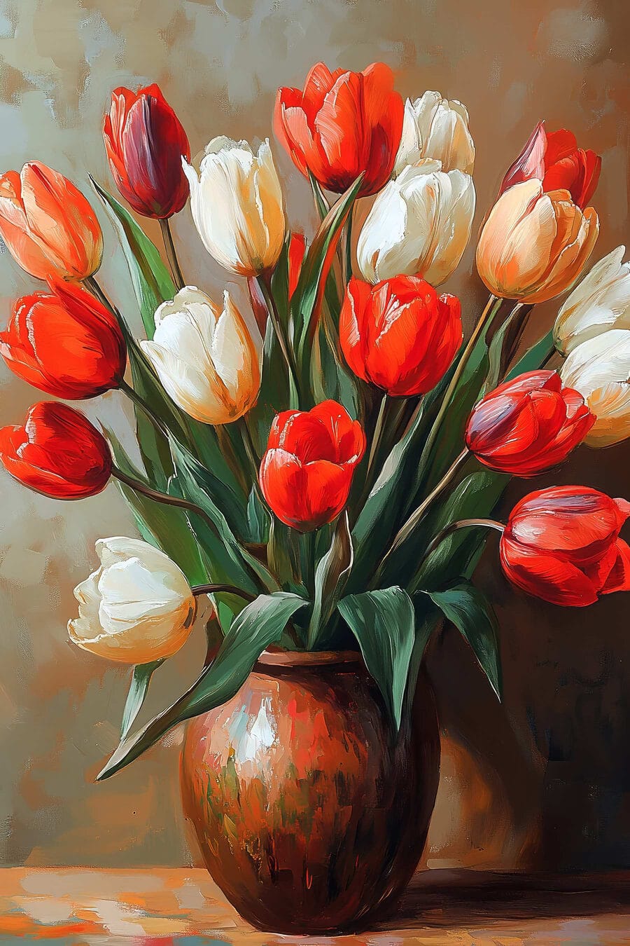 Peinture de fleurs dans un vase
