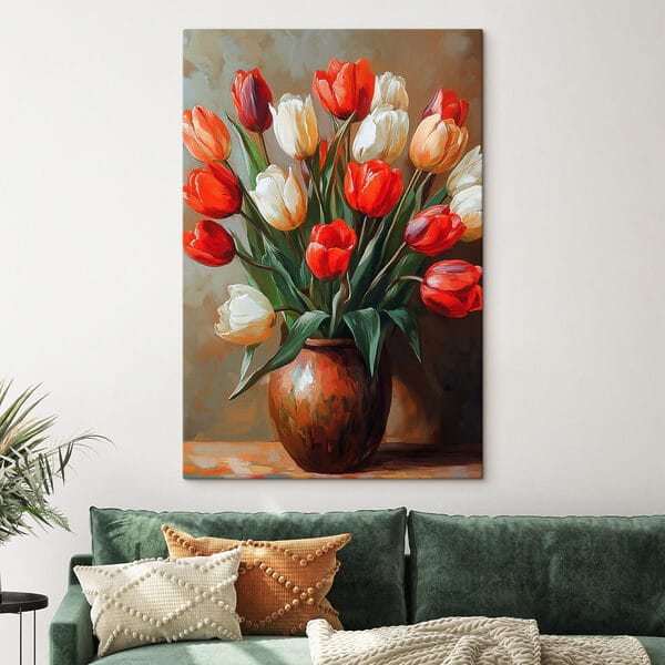 Peinture de fleurs dans un vase Peinture de fleurs dans un vase