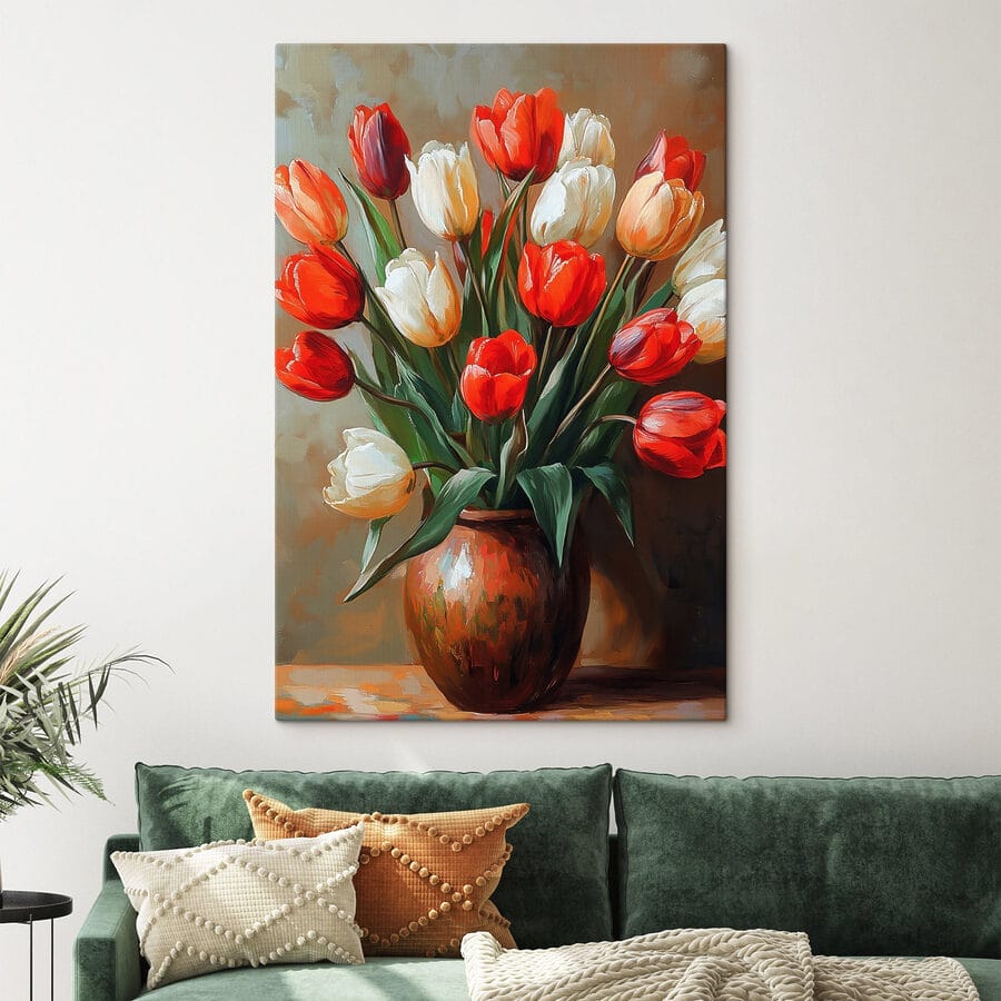 Peinture de fleurs dans un vase