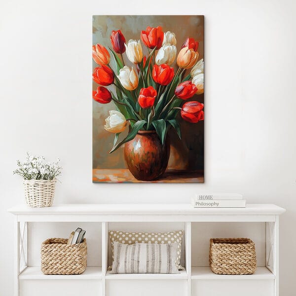 Peinture de fleurs dans un vase Peinture de fleurs dans un vase