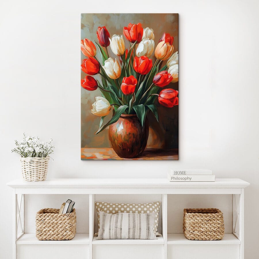 Peinture de fleurs dans un vase