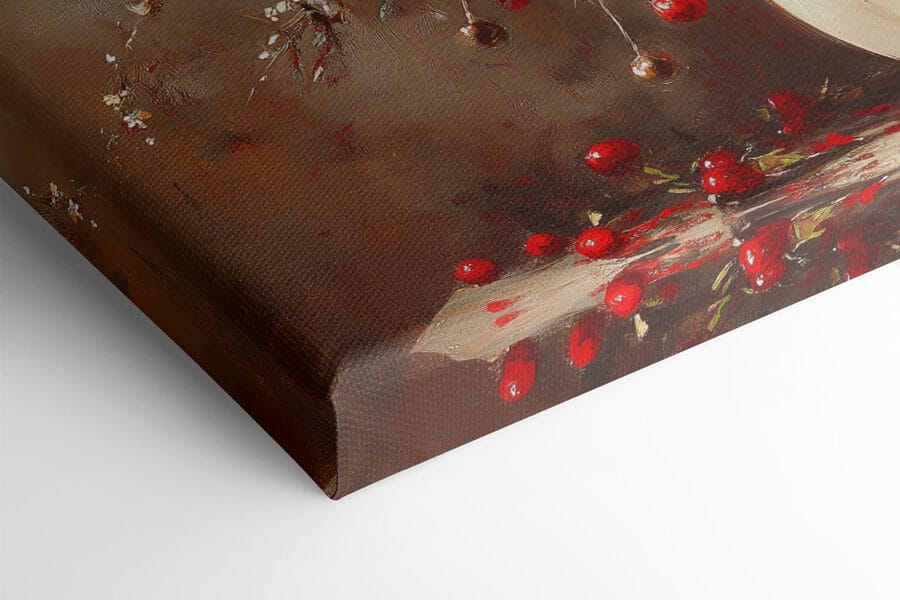 Vase avec fleurs rouges