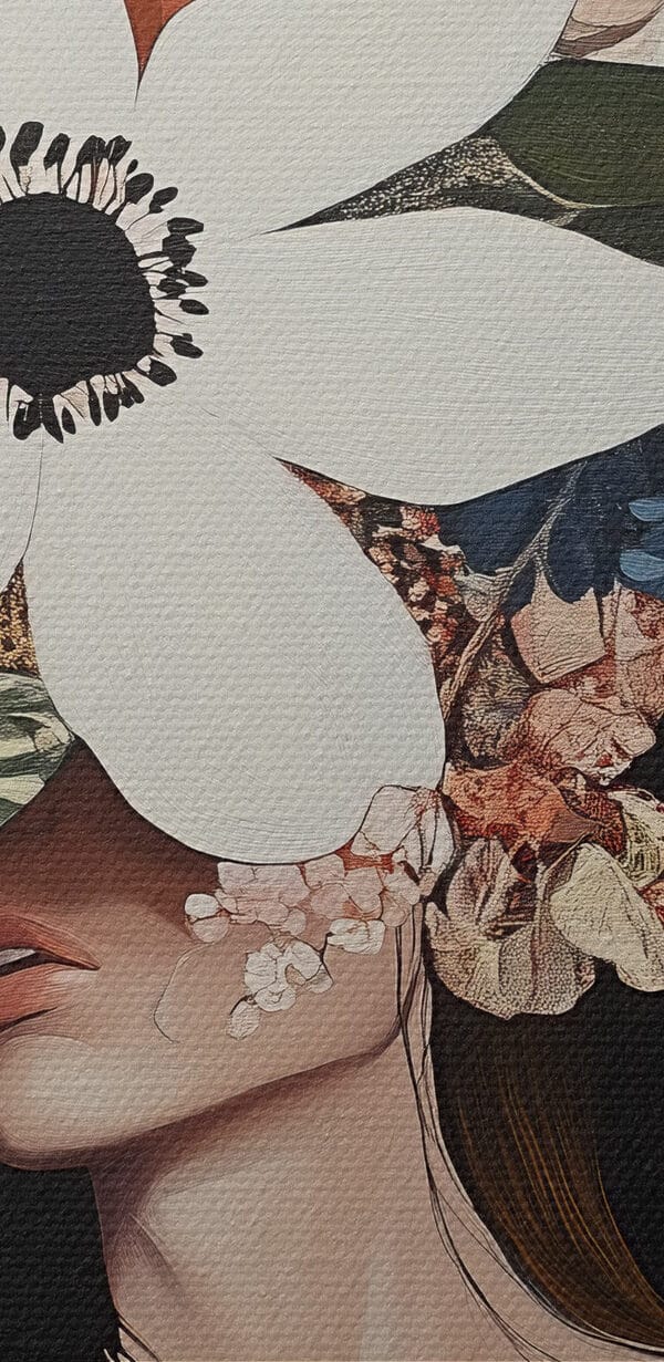 Peinture d'une femme avec des fleurs sur le visage Peinture d'une femme avec des fleurs sur le visage
